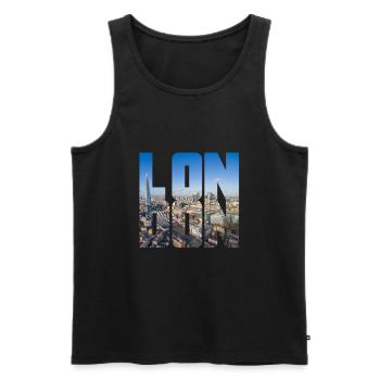 London England UK GB - Männer Premium Bio Tank Top - Schwarz - Vorne - Michal (187cm)