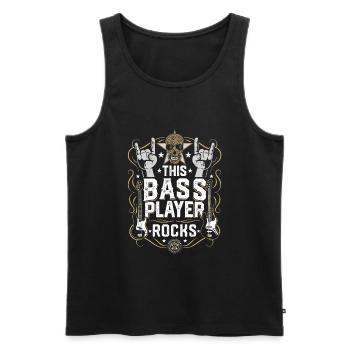 This Bass Guitar Player Rocks gift for bassist - Men's Premium Organic Tank Top - black - Front - Michal (187cm)