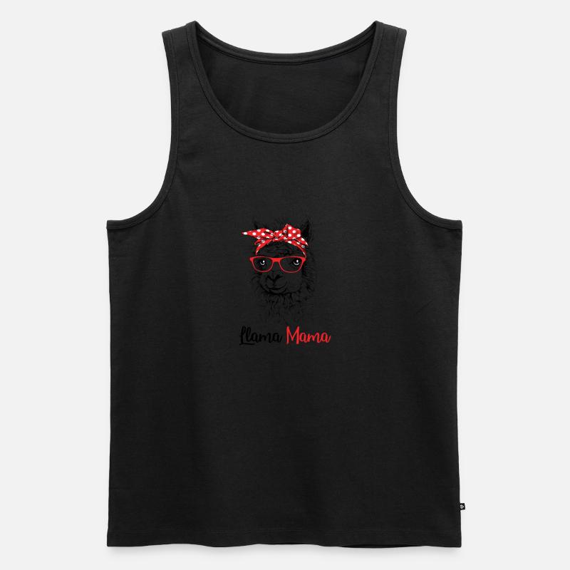 Lama Mama - Männer Premium Bio Tank Top - Schwarz