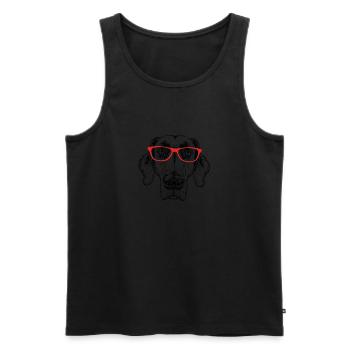 Weimaraner - Männer Premium Bio Tank Top - Schwarz - Vorne - AI Model Male 178 light (178cm)