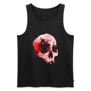 Horror Totenkopf - Männer Premium Bio Tank Top - Schwarz - Vorne - AI Model Male 178 light (178cm)