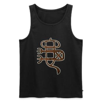Tortue - Symbole chinois - Débardeur bio Premium Homme - noir - Devant - Michal (187cm)