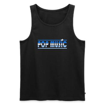 Pop Musique Rétro - Débardeur bio Premium Homme - noir - Devant - AI Model Male 178 light (178cm)