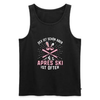 Skifahren Skifahren Après Ski ist öfter - Männer Premium Bio Tank Top - Schwarz - Vorne - Michal (187cm)