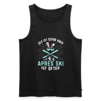 Skifahren Skifahren Après Ski ist öfter Skifahrer - Männer Premium Bio Tank Top - Schwarz - Vorne - Michal (187cm)