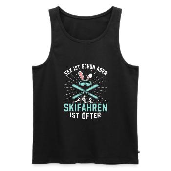 Skifahren Skifahren ist öfter Skiurlaub Skifahrer - Männer Premium Bio Tank Top - Schwarz - Vorne - Michal (187cm)