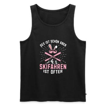 Skifahren Skifahren ist öfter Skiurlaub - Männer Premium Bio Tank Top - Schwarz - Vorne - Michal (187cm)