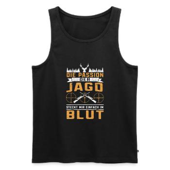 Jäger Passion der Jagd steckt mir einfach im Blut - Männer Premium Bio Tank Top - Schwarz - Vorne - AI Model Male 178 light (178cm)