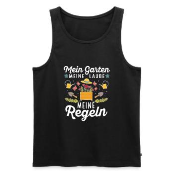Kleingarten anfänger Mein Garten meine Laube - Männer Premium Bio Tank Top - Schwarz - Vorne - AI Model Male 178 light (178cm)