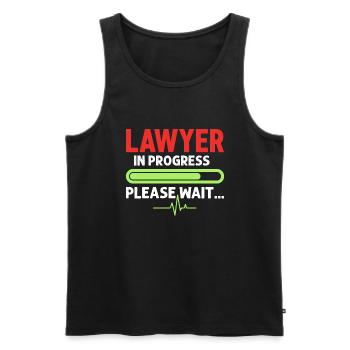 Avocat en cours Étudiant en droit - Débardeur bio Premium Homme - noir - Devant - Michal (187cm)