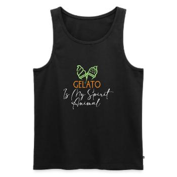 Gelato My Spirit Tier Lustiges italienisches Eis Lo - Männer Premium Bio Tank Top - Schwarz - Vorne - Michal (187cm)