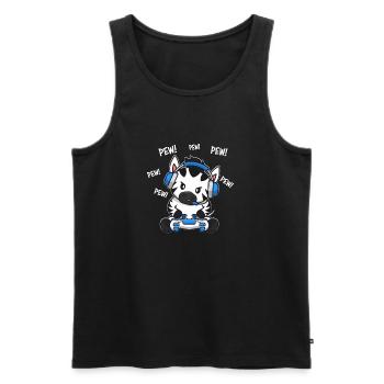 Zebra - Männer Premium Bio Tank Top - Schwarz - Vorne - Michal (187cm)