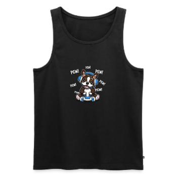 Brown Boston Terrier - Men's Premium Organic Tank Top - black - Front - Michal (187cm)