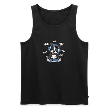 Boston Terrier - Débardeur bio Premium Homme - noir - Devant - AI Model Male 178 light (178cm)