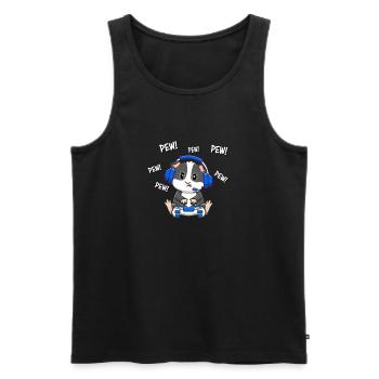 Schwarz-Weißes Meerschweinchen - Männer Premium Bio Tank Top - Schwarz - Vorne - AI Model Male 178 light (178cm)