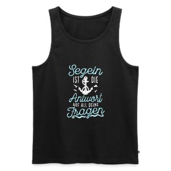 Segelboot Segeln ist die Antwort auf all Fragen - Männer Premium Bio Tank Top - Schwarz - Vorne - AI Model Male 178 light (178cm)