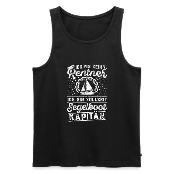 Segelboot Kein Rentner Vollzeit Segelboot Kapitän - Männer Premium Bio Tank Top - Schwarz - Vorne - AI Model Male 178 light (178cm)