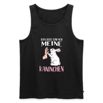 Kaninchen Ich liebe einfach meine Kaninchen - Männer Premium Bio Tank Top - Schwarz - Vorne - Michal (187cm)
