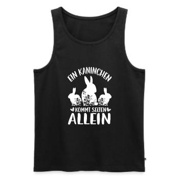 Kaninchen Ein Kaninchen kommt selten allein - Männer Premium Bio Tank Top - Schwarz - Vorne - Michal (187cm)