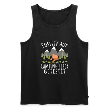 Camping Positiv auf Campingfieber Busausbau - Männer Premium Bio Tank Top - Schwarz - Vorne - AI Model Male 178 light (178cm)