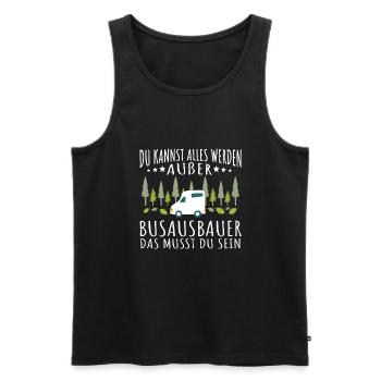 Camping Du kannst alles werden Busausbau - Männer Premium Bio Tank Top - Schwarz - Vorne - AI Model Male 178 light (178cm)