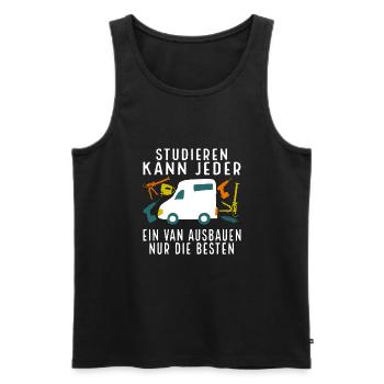 Camping Studieren kann jeder Van ausbau - Männer Premium Bio Tank Top - Schwarz - Vorne - AI Model Male 178 light (178cm)