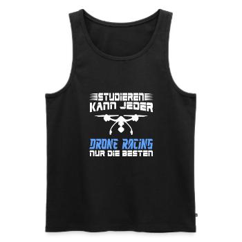 Drohne Studieren kann jeder Drohnenpilot Drone - Männer Premium Bio Tank Top - Schwarz - Vorne - Michal (187cm)