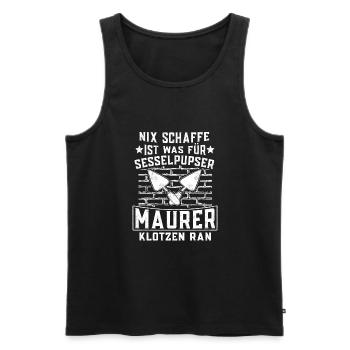 Maurer klotzen ran Bau Bauarbeiter Maurermeister - Männer Premium Bio Tank Top - Schwarz - Vorne - AI Model Male 178 light (178cm)
