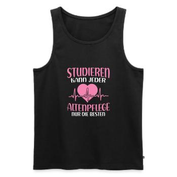 Pflegekraft Studieren kann jeder Altenpflege nur - Männer Premium Bio Tank Top - Schwarz - Vorne - Michal (187cm)
