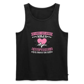 Du kannst alles werden außer Altenpflegerin - Männer Premium Bio Tank Top - Schwarz - Vorne - AI Model Male 178 light (178cm)