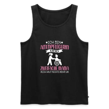 Pflegekraft Ich bin Altenpflegerin und zweifache - Männer Premium Bio Tank Top - Schwarz - Vorne - Michal (187cm)