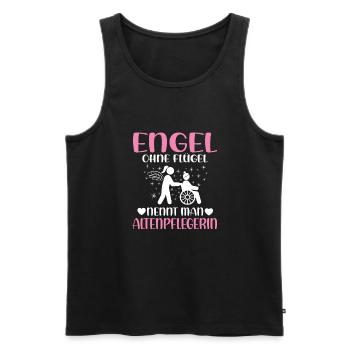 Pflegekraft Engel ohne Flügel Altenpflegerin - Männer Premium Bio Tank Top - Schwarz - Vorne - Michal (187cm)