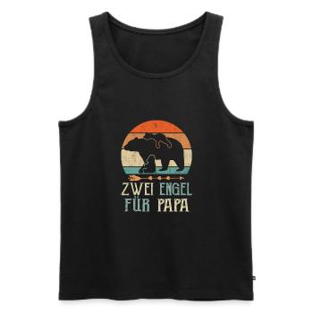 Zwei Engel für Bär Papa Baby Papa's Vatertag - Männer Premium Bio Tank Top - Schwarz - Vorne - Michal (187cm)