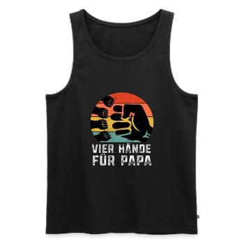 Vier Hände für Papa Baby Vatertagsgeschenk - Männer Premium Bio Tank Top - Schwarz - Vorne - Michal (187cm)