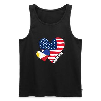 Awesome Mahal Kita Filipino American Hearts - Men's Premium Organic Tank Top - black - Front - Michal (187cm)