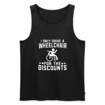 Wheelchair Handicap Wheelchair Disabled - Men's Premium Organic Tank Top - black - Front - AI Model Male 178 light (178cm)