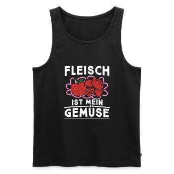 100% Veganfrei Fleischfresser Fleisch Gemüse - Männer Premium Bio Tank Top - Schwarz - Vorne - AI Model Male 178 light (178cm)