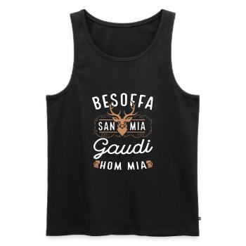 Trachtenshirt Besoffa san mia Lausbua Bayrisches - Männer Premium Bio Tank Top - Schwarz - Vorne - Michal (187cm)