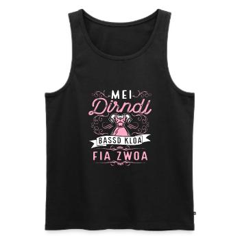 Trachten Dirndl bassd kloa Lausbua Bayrisches - Männer Premium Bio Tank Top - Schwarz - Vorne - Michal (187cm)