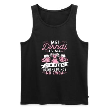 Trachtenshirt Mei Dirndl zua kloa Lausbua - Männer Premium Bio Tank Top - Schwarz - Vorne - Michal (187cm)