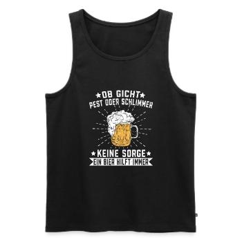 Ein Bier Hilft Immer Filmriss Biertrinker lustige - Männer Premium Bio Tank Top - Schwarz - Vorne - Michal (187cm)