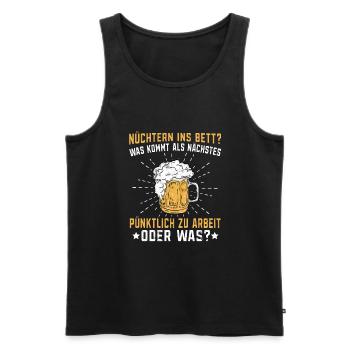 Nüchtern ins Bett Filmriss Biertrinker lustige - Männer Premium Bio Tank Top - Schwarz - Vorne - Michal (187cm)