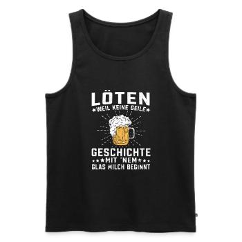 Löten Filmriss Mallorca Party Saufen Biertrinker - Männer Premium Bio Tank Top - Schwarz - Vorne - Michal (187cm)