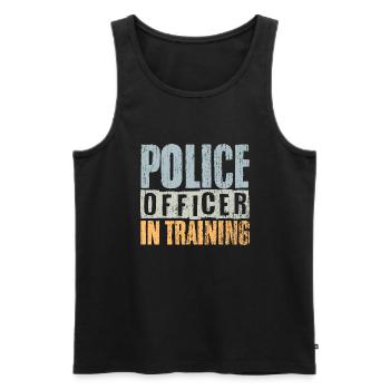 Vintage Police Officer In Training For A Future - Men's Premium Organic Tank Top - black - Front - AI Model Male 178 light (178cm)