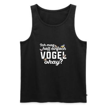Vögel beobachten Ornithologie Vogelbeobachtung - Männer Premium Bio Tank Top - Schwarz - Vorne - Michal (187cm)