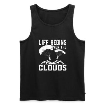 Paragliders Paragliding Paragliders - Men's Premium Organic Tank Top - black - Front - AI Model Male 178 light (178cm)