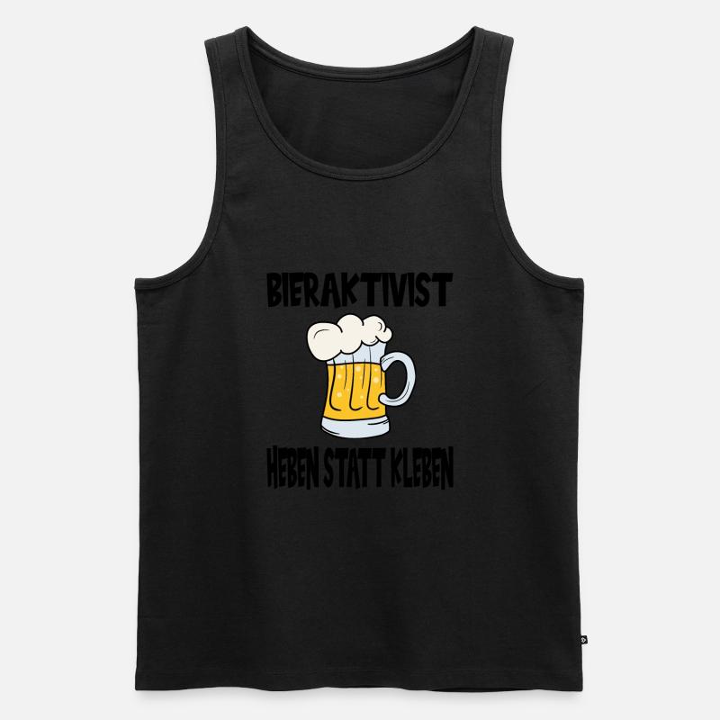 Bieraktivist Heben statt Kleben - Männer Premium Bio Tank Top - Schwarz