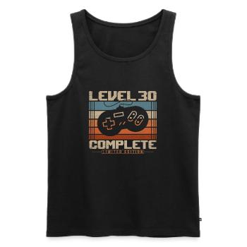 30 Cadeau d’anniversaire 30 ans Niveau 30 Complet - Débardeur bio Premium Homme - noir - Devant - Michal (187cm)