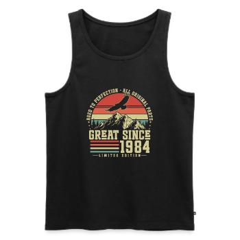 Great Since 1984 Vintage Birthday Retro - Men's Premium Organic Tank Top - black - Front - Michal (187cm)