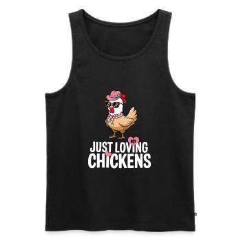 I Love My Chickens - Funny Chickens Cartoon - Men's Premium Organic Tank Top - black - Front - AI Model Male 178 light (178cm)